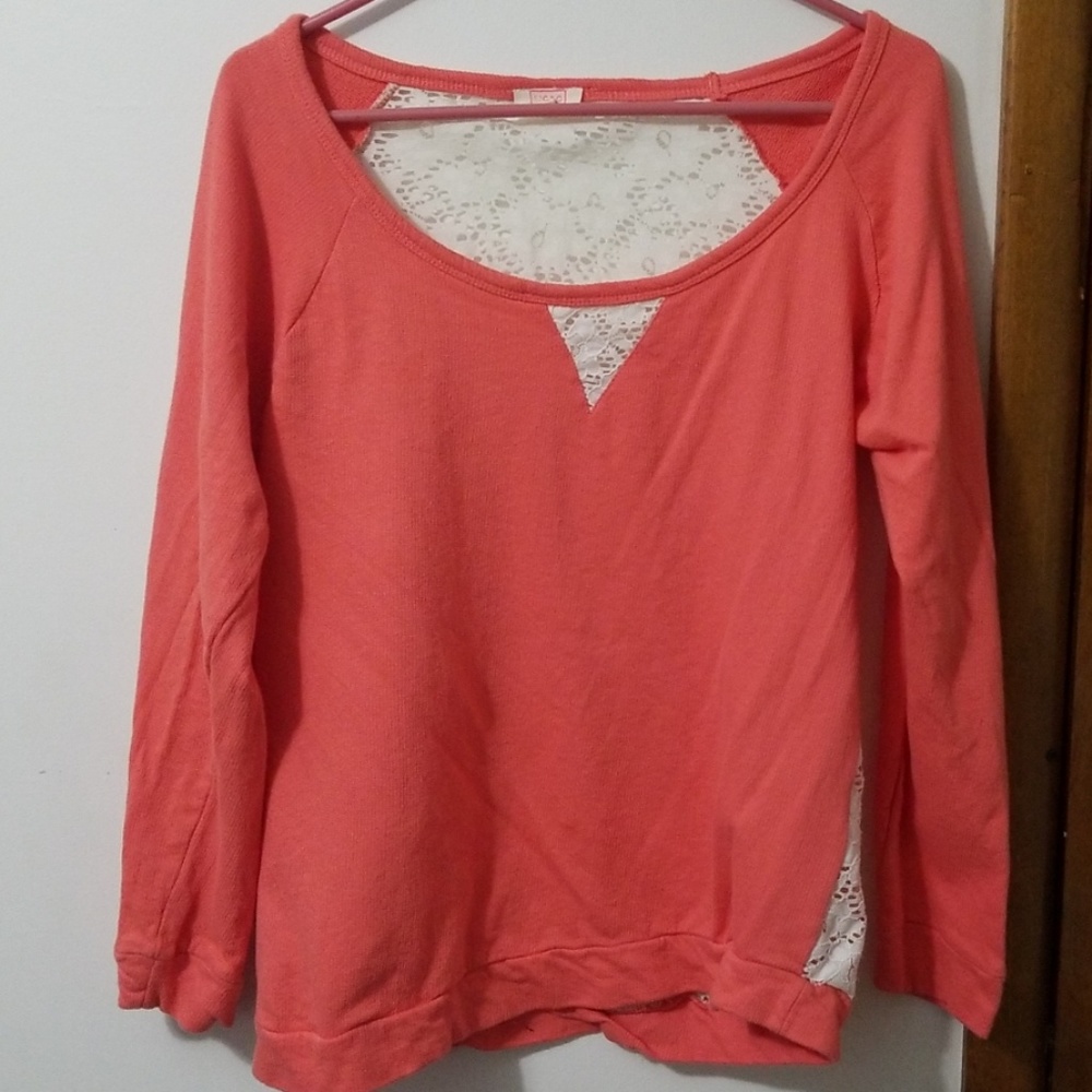 Lace back sweatshirt